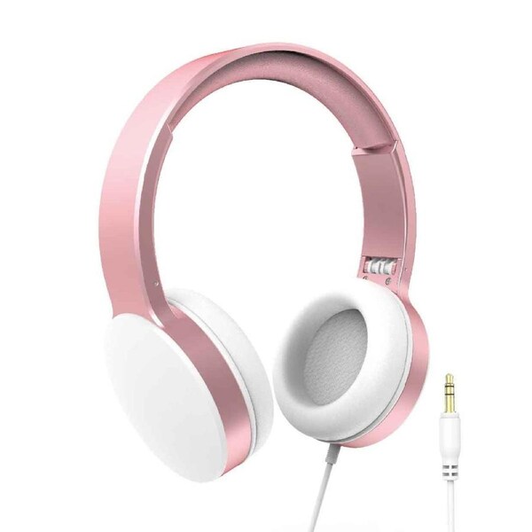 Laser Wired Headphones in Rose Gold - Crystal Clear Audio with 40mm Drivers, Noise Isolating Ear Pads, Foldable for Easy Travel