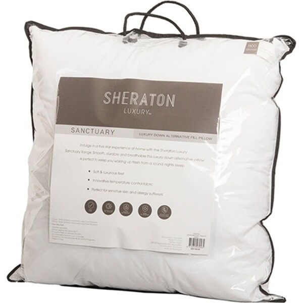 Sheraton Luxury Euro Microfibre 65x65cm Pillow 1100g Fill Long Chain Cushion WHT