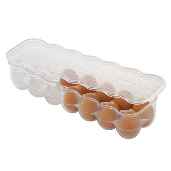 iDesign 36.8x10.8x7.62cm Fridge Egg Container/Holder Kitchen Storage Clear