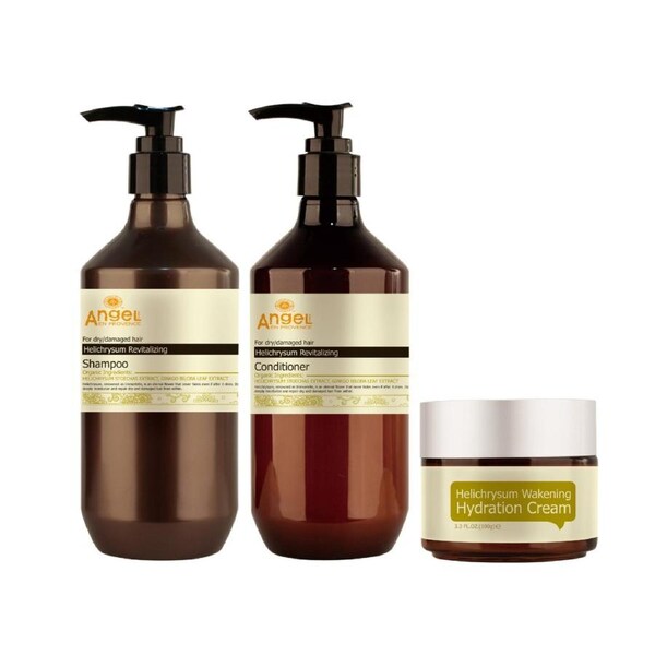 Angel En Provence Helichrysum Dry/Damaged Hair Gift Pack With Bonus Thermal Brush