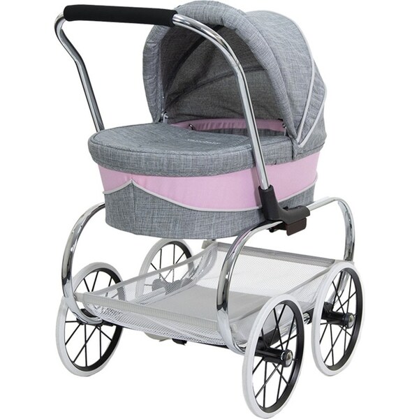 Valco Baby 66cm Just Like Mum Princess Pram/Stroller f/Dolls Pink Grey Marle 3y+