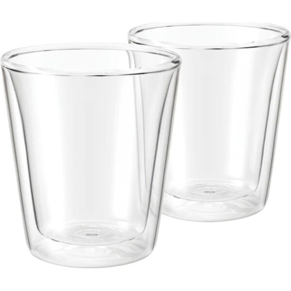 2pc Breville 200ml The Latte Duo Glasses Borosilicate Heat Resistant Glass Clear
