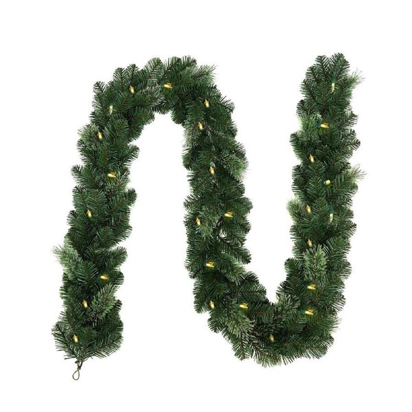 Evergreen Fir Pre-Lit Garland 2.74m