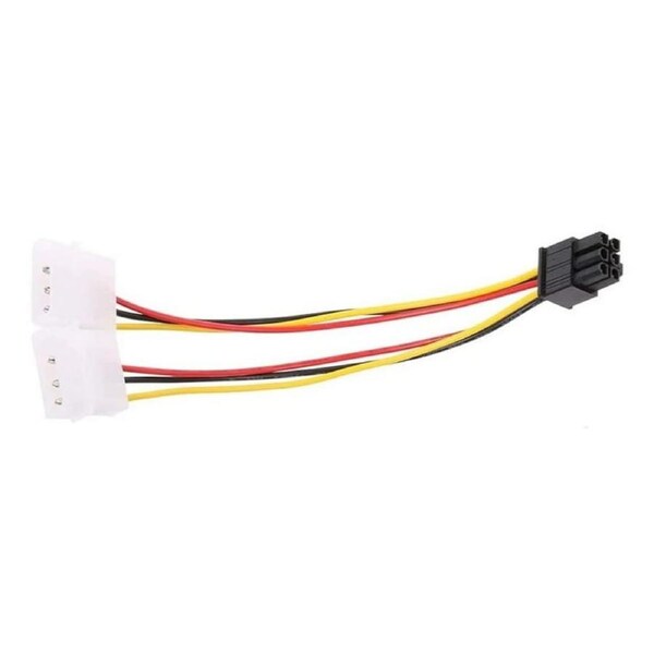 NewBee Dual 4 Pin Molex to 6 Pin PCI Express Video Card Power Cable Adapter [2XMOLEX-TO-6-PIN-VGA]