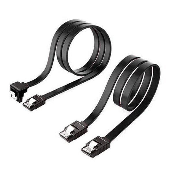 MSI Original SATA182PK SATA III 6Gbps 1x Straight and 1x 90 Degree Angle Cable [MSI-SATA-2PK]