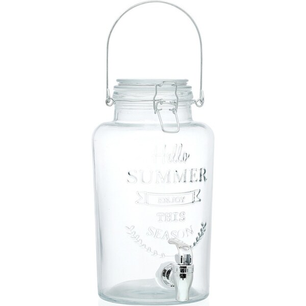 Lemon & Lime 3L Bar Glass Beverage Standing Juice/Drink/Water Dispenser Clear