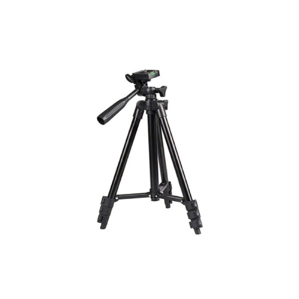 Camera Tripod Stand With 3-Way Head Phone Tripod, Lightweight Aluminum for iPhone with 3-Way Head, Portable Travel Stand-Black