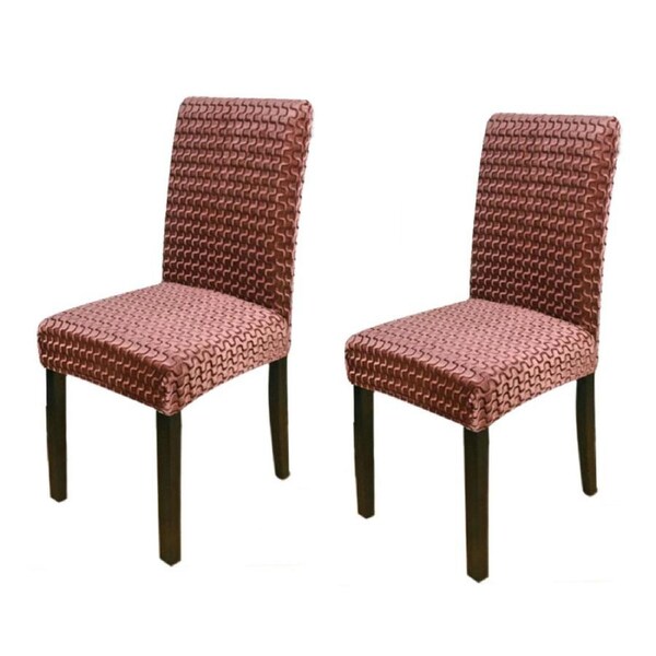 Dining Chair Seat Covers Stretchable Slipcover Washable Removable for Kitchen Perfect Adding Accents to Dining Room & Decorations - 2Pcs-Coffee