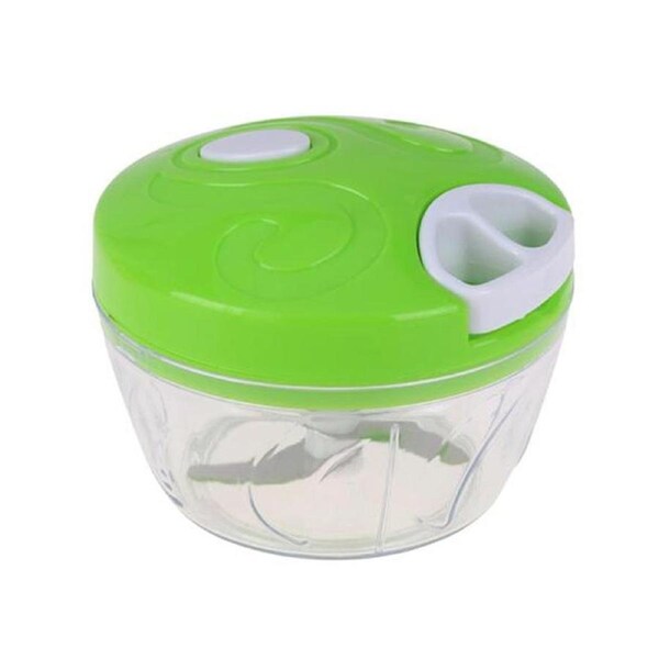 Manual Food Chopper Powerful Hand Held Vegetable Blender - Green