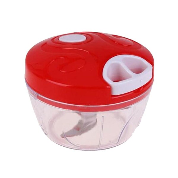 Manual Food Chopper Powerful Hand Held Vegetable Blender - Red