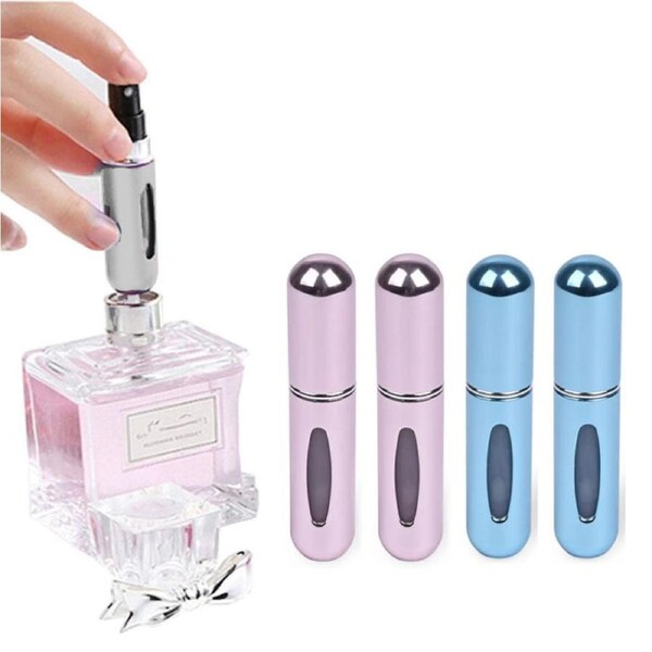 Atomizer Perfume Bottle Refillable Perfume Spray - 4packs - 2x Pink, 2x Blue