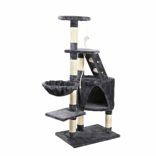 Cat Tree Trees Scratching Post Scratcher Tower Condo House Bed Grey 120cm