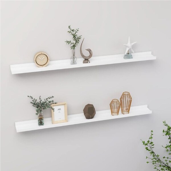 Wall Shelves 2 pcs White 100x9x3 cm vidaXL