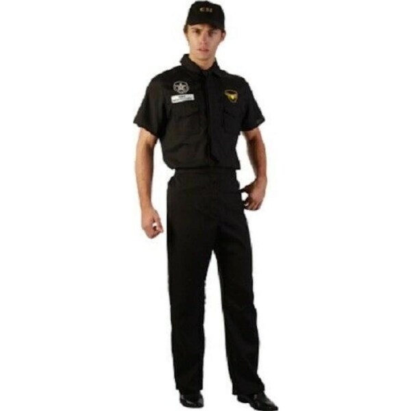 WH Mens CSI Police Officer Uniform Cop FBI Crime Scene Costume Fancy Dress