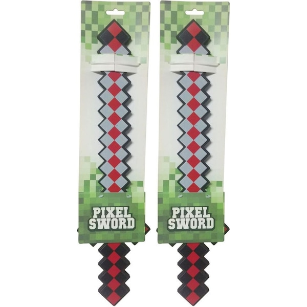 2x Pixel Art Sword 45cm Kids Game Battle Foam Weapon Playing Toy Assorted