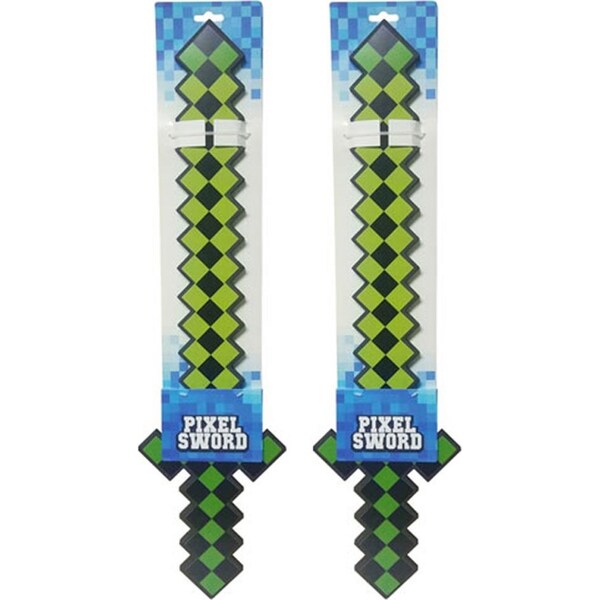 2x Pixel Art Sword 60cm Kids/Children 5+ Game Roleplay Battle Foam Weapon