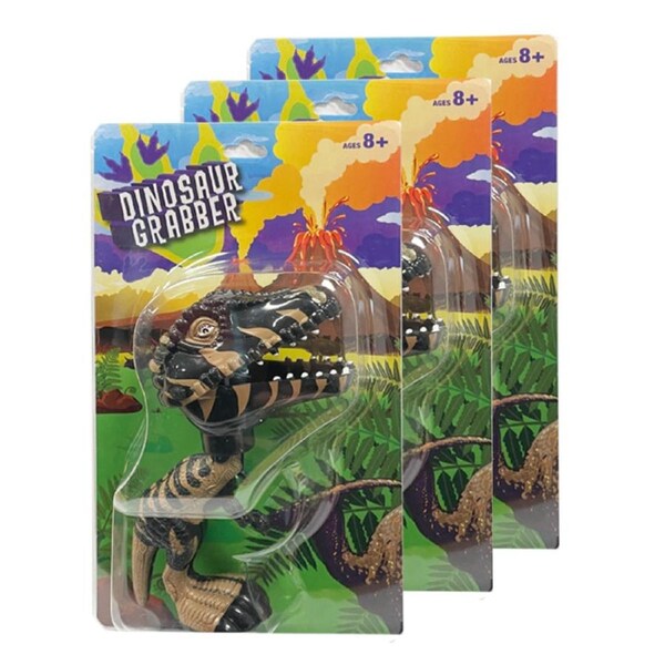 3x Dinosaur 13cm Grabber Handy Grabbing Claw Animal Toy Kids/Children Assorted