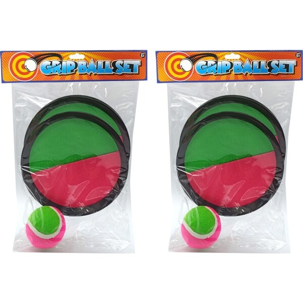 2x Grip Ball/18.5cm Pads Set 5+ Kids/Children Catch Play Outdoor Game Sports Toy