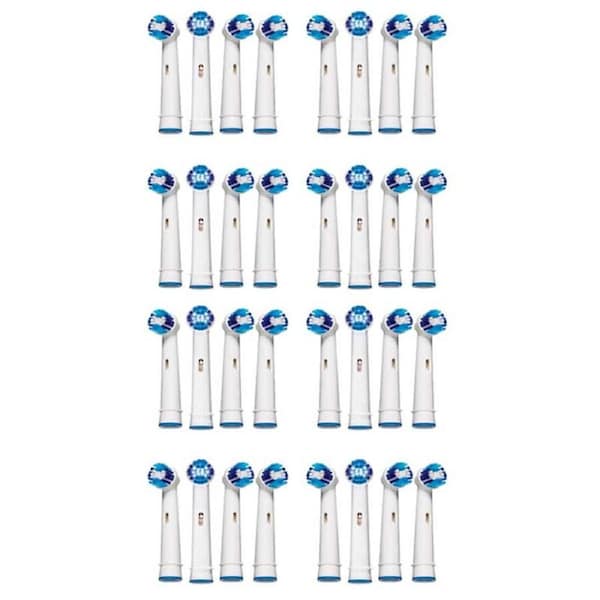 Compatible Electric Toothbrush Replacement Heads 32 Pack - Precision Clean Sensitive Gum Care Dual Clean Brush Tips