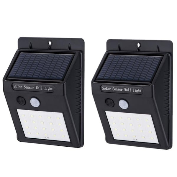 Solar Lights Outdoor, Solar Security Lights Wireless Waterproof Solar Motion Lights Outdoor Solar Wall Lights for Front Door, Backyard, Garage, Deck- 2 Packs