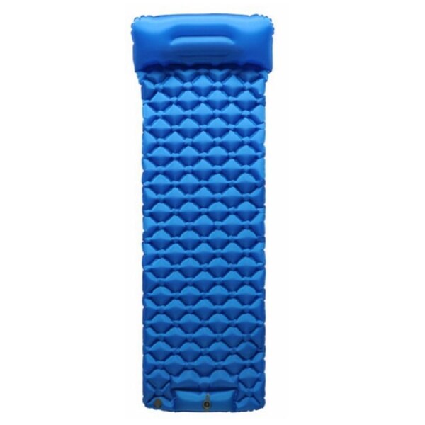 Inflatable Camping Mattress with Built in Foot Pump - Blue