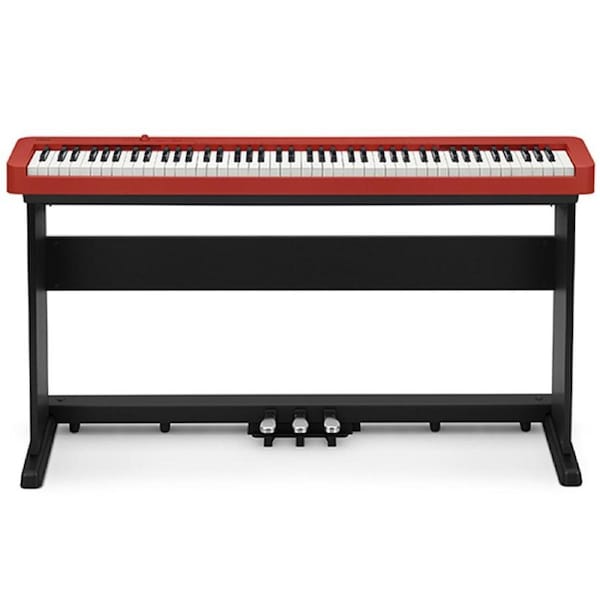 Casio CDP-S160 Digital Piano Red w/ CS470P Wooden Stand & 3-Pedal Board