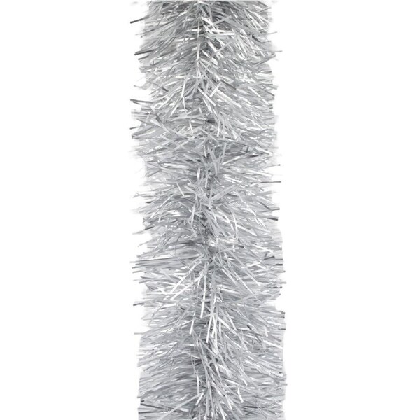 5m FROSTED SILVER Christmas Tinsel 100mm wide