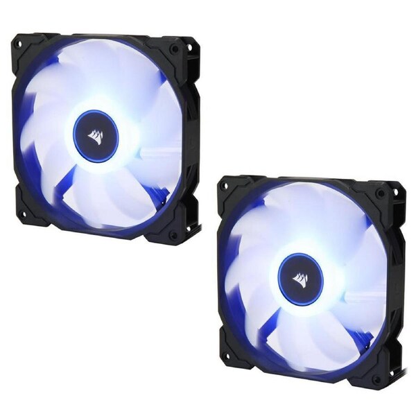 2PK Corsair Air Flow AF140 140mm Low Noise 1150RPM LED Cooling Fans f/PC Case BL