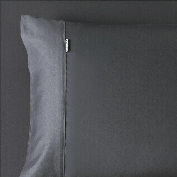 400 Thread Count Charcoal Queen Pillowcase Pair