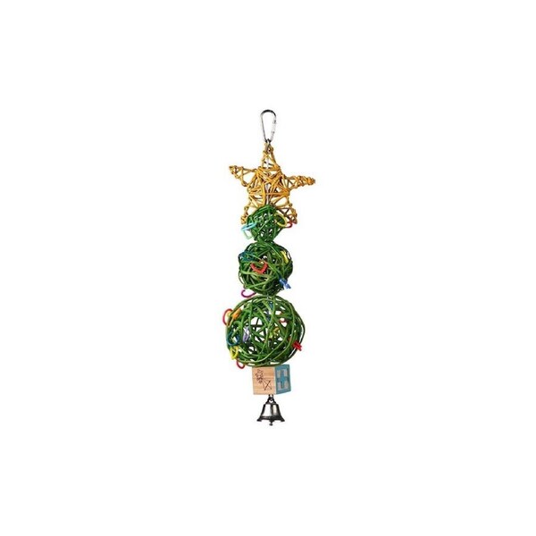 X-Mas Tree Vine Ball Bird Toy 34cm x 10cm x 7.5cm by SuperBird