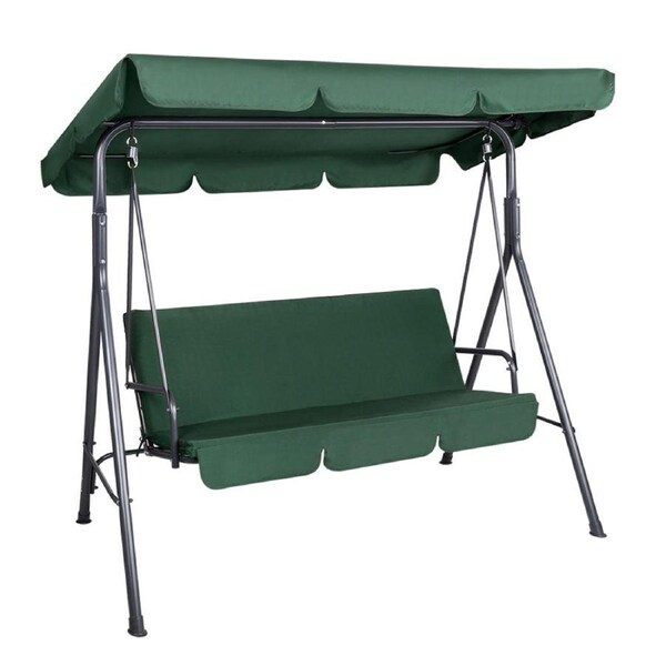 Outdoor Garden Hammock Swing 3 Seater Chair - Dark Green