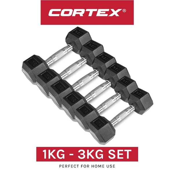 CORTEX Hex Dumbbell 1kg to 3kg (Set)