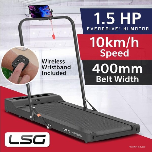 LSG Nimbus Walking Pad 2 in 1 Treadmill 1.5HP EverDrive Motor Suitable for Walk & Work Office Space Saving Design