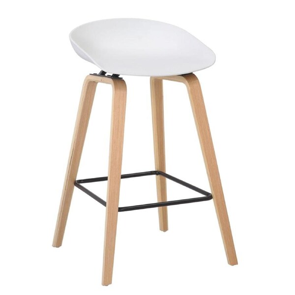 Calla Scandinavian Kitchen Counter Bar Stool 72cm - White