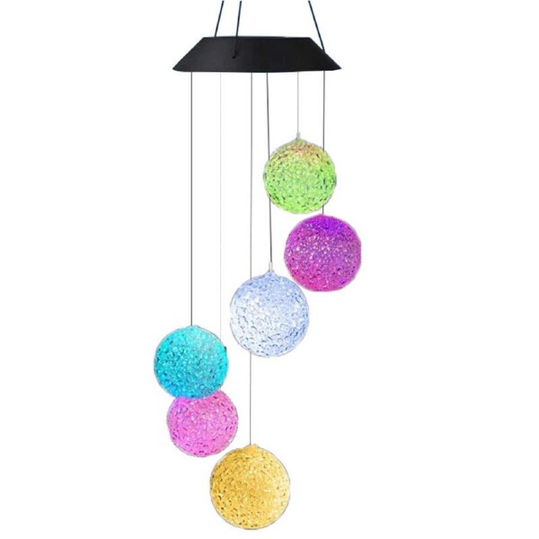 Catzon Colorful Solar Wind Chimes Gardening Gift for Mother And Grandma Christmas Decoration-RiceGrains