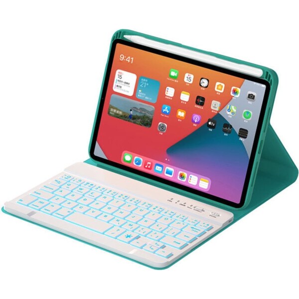 Catzon Keyboard Case iPad Mini 6 Wireless Magnetic Detachable Backlight Keyboard-Dark Green