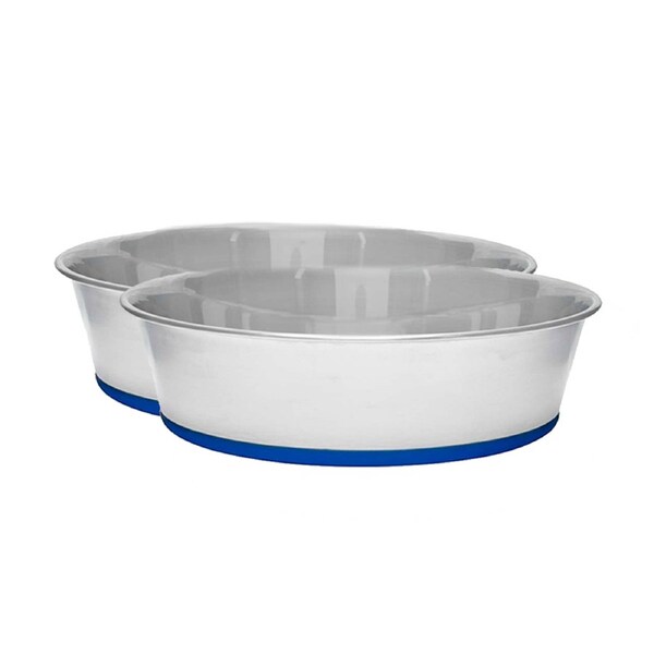 2x Banquet 1.9L Stainless Steel Cat/Dog Pet Food/Water Feeding Bowl Rubber Base