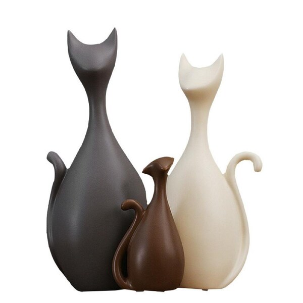 Catzon Home Decor Accessories Animal Porcelain Ornaments Ceramic Crafts Art Figurines-Cat