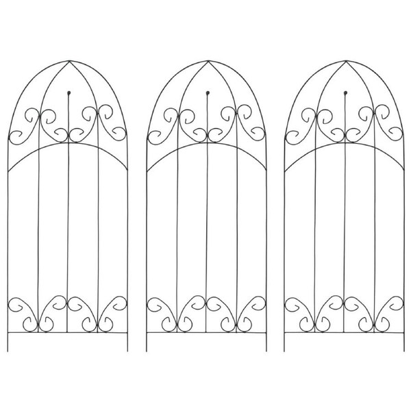 Plant Climbing Racks 3 pcs Black 40x100 cm Iron vidaXL