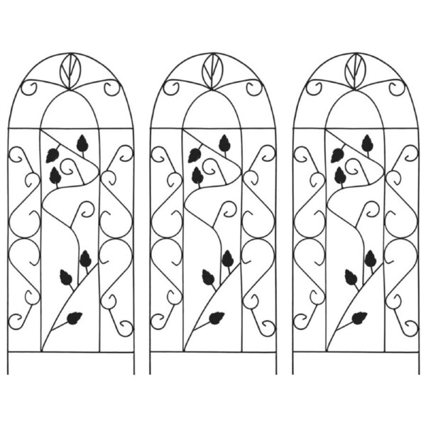 Plant Climbing Racks 3 pcs Black 40x100 cm Iron vidaXL