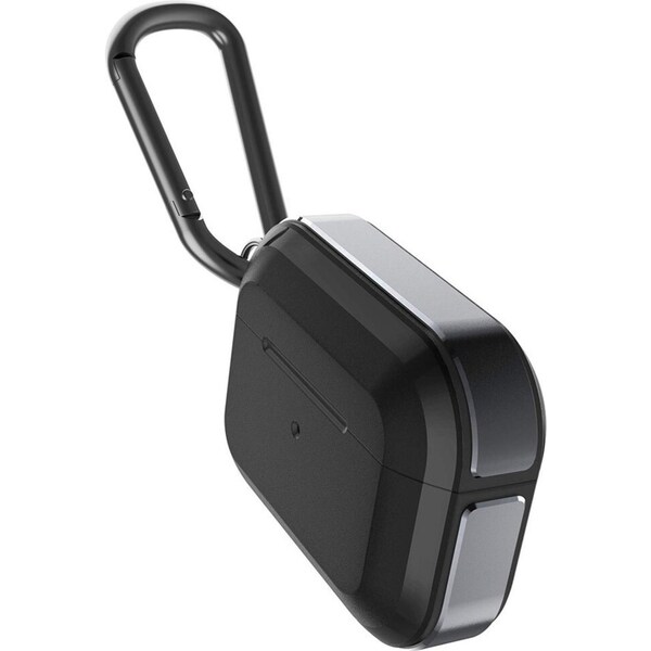 Raptic Trek Case Protective Metal Cover Protect w/Carabiner for Air Pods Pro BLK