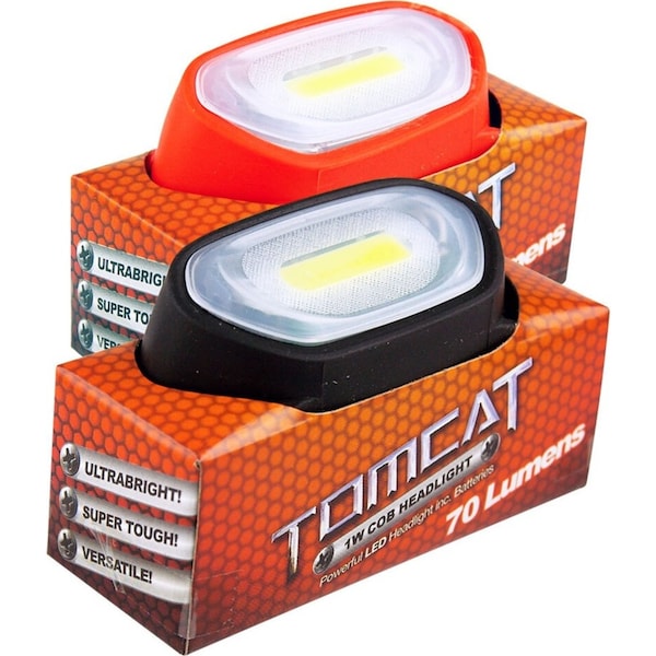 2x Tomcat 1W COB Head Lamp LED Light 70 Lumens Headlight w/ AAA Batteries Assort
