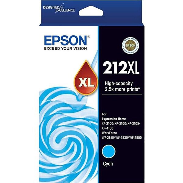 Original Epson 212XL Cyan High Capacity Ink Cartridge Toner C13T02X292