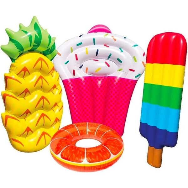 4pc Land & Sea Pool Party Inflatable Swimming Pool Float/Floatie Outdoor Kids