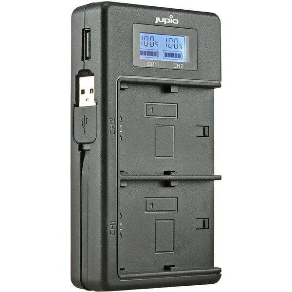Jupio USB Dedicated Duo Charger with LCD for Fujifilm NP-W126S Batteries