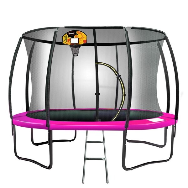 Kahuna Trampoline 12 ft with Basketball set - Pink