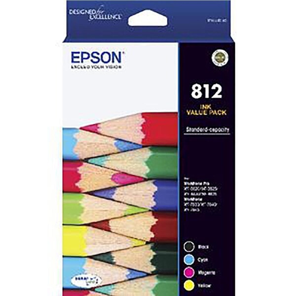 Epson 812 Ink Cartridge Value Pack Black Cyan Magenta Yellow C13T05D692
