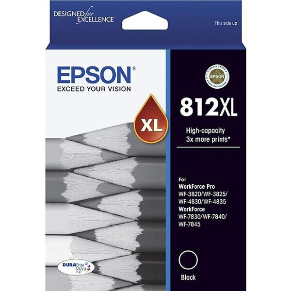 Original Epson 812XL High Capacity Black Ink Cartridge Toner C13T05E192