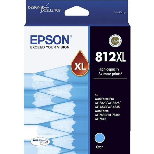 Original Epson 812XL High Capacity Cyan Ink Cartridge Toner C13T05E292
