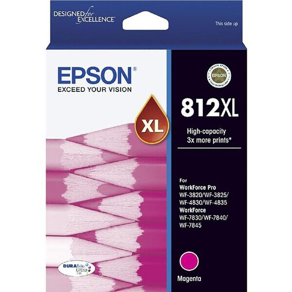 Original Epson 812XL High Capacity Magenta Ink Cartridge C13T05E392
